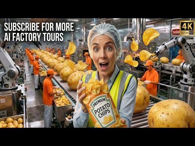 How Crispy Potato Chips Are Mass Produced: Satisfying Factory Video🫓🍟