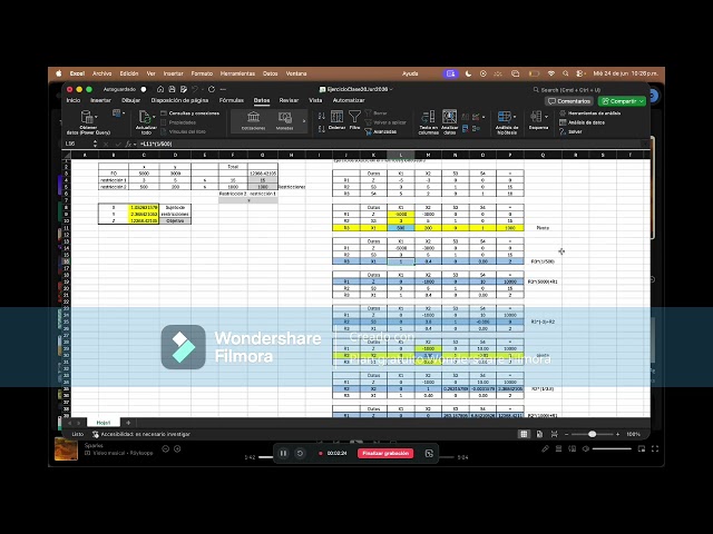 Actividad 6  Método Simplex, uso de excel, uso de software