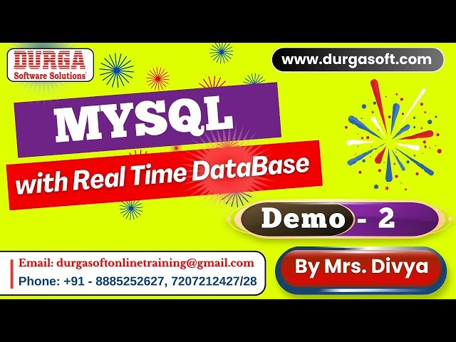 MYSQL with Real Time DataBase tutorials || Demo - 2 || by Mrs. Divya On 03-02-2026 @9AM (IST)