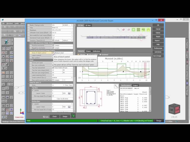 SPACE GASS Reinforced Concrete Beam Design
