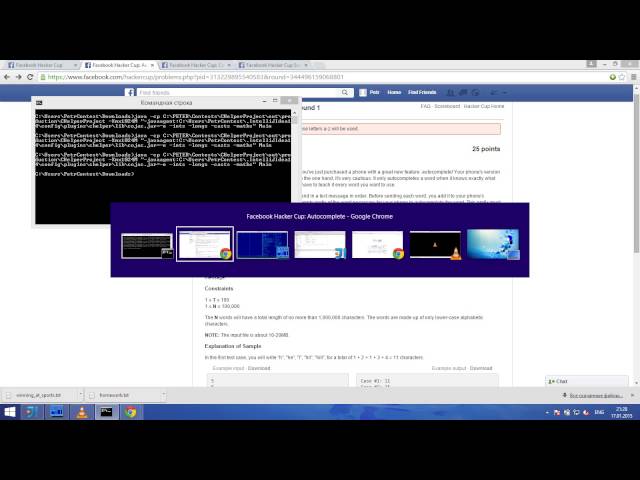 Facebook Hacker Cup 2015 Round 1 screencast