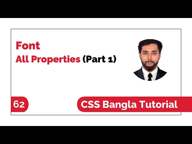 CSS Font All Properties: Css Font Style Variant Weight Size Line-Height Family (Part 01) By Nafees