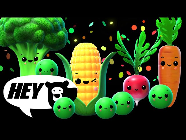 Hey Bear Sensory -  Funky Veggie's Dance Party! - Fun Video with Music!