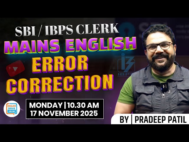 ERROR CORRECTION - MAINS ENGLISH (#bankenglish  #sbimains  #ibpsmains )