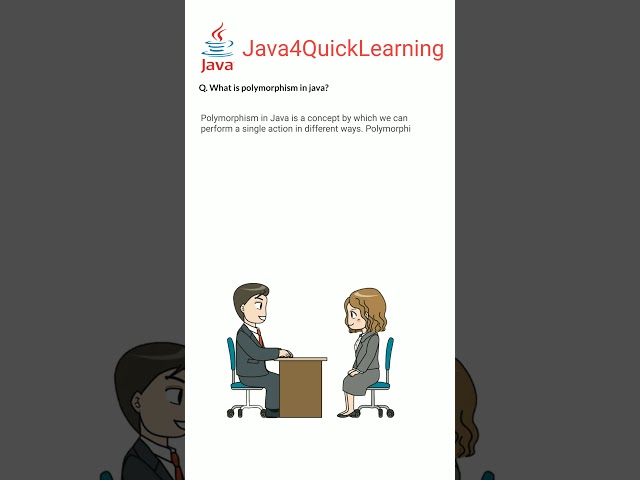 What is polymorphism in java #java #polymorphism #interview #freshers #shorts #java4quicklearning