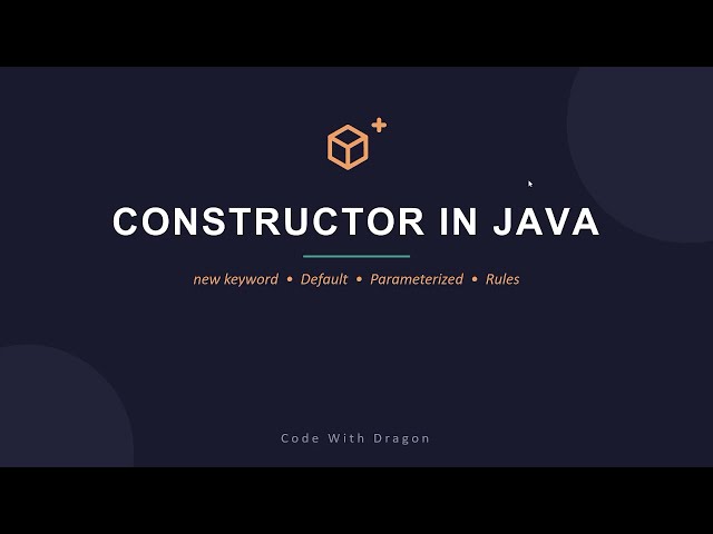 Constructor | Oops | Java Programming Full Course Tamil | Code With Dragon