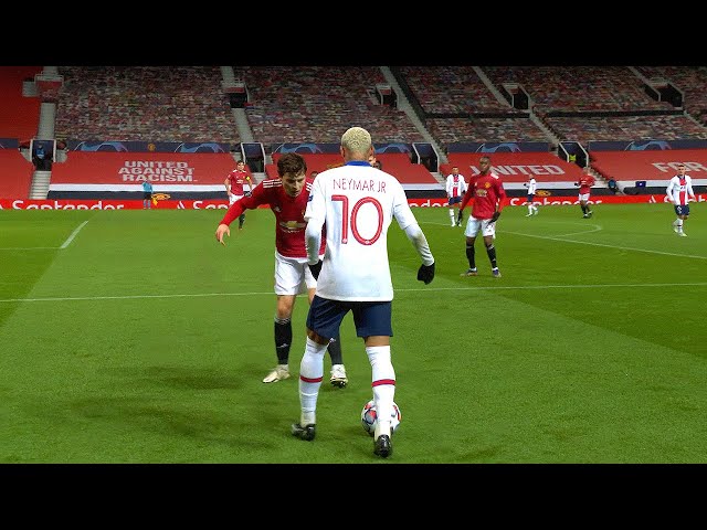 Neymar no pudo parar de driblar ante el Manchester United