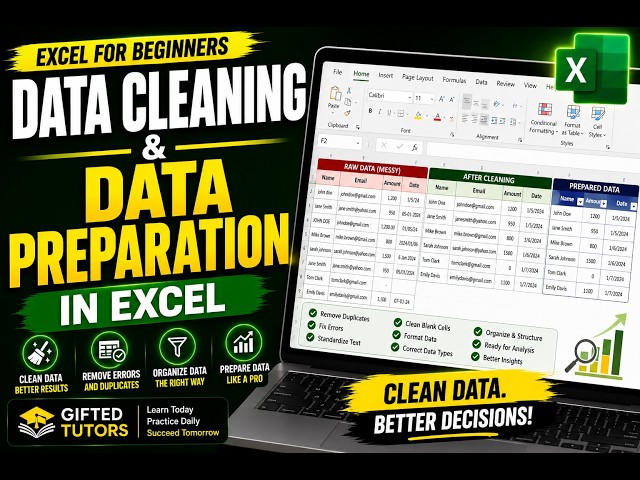 Data Cleaning & Data Preparation in Excel | Complete Beginner Tutorial