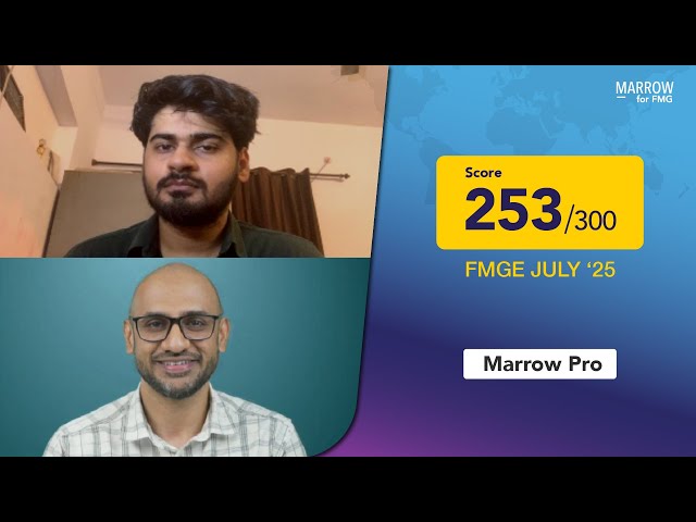 "All you need is in Marrow QBank & GTs. Keep solving them" - FMGE July ‘25 top scorer, Dr Mehmood