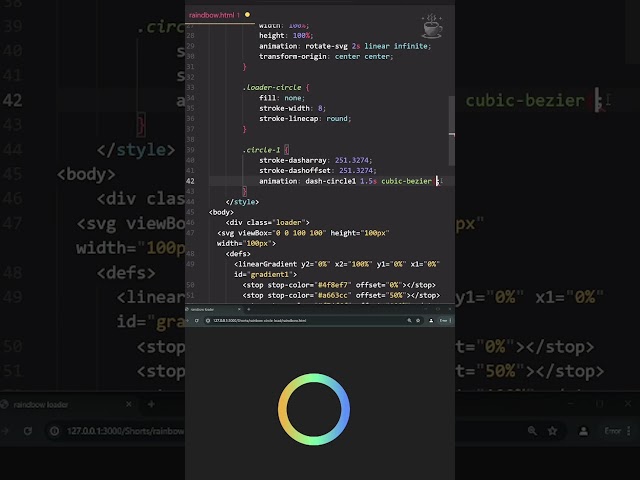 Mesmerizing Rainbow Loading Animation | #programming #asmr #satisfying #code #coding #asmrsounds