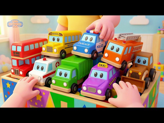Learn Vehicles Song for Kids | Red Bus, Police Car, Fire Truck & More! 🚗 3D Nursery Rhymes