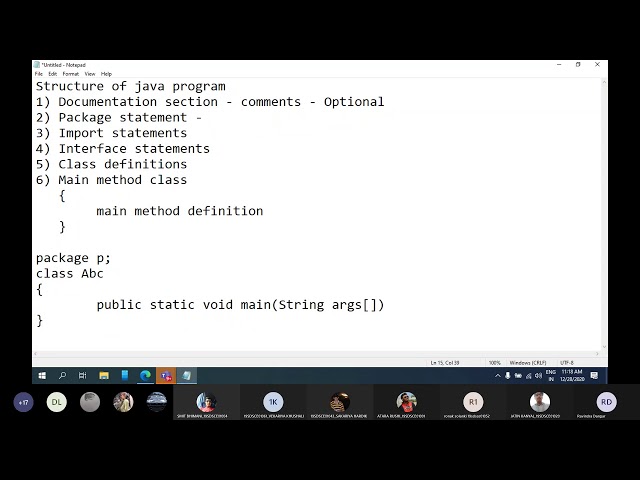 Structure of Java program