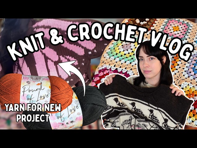 knit & crochet vlog *making some progress on my loon sweater*