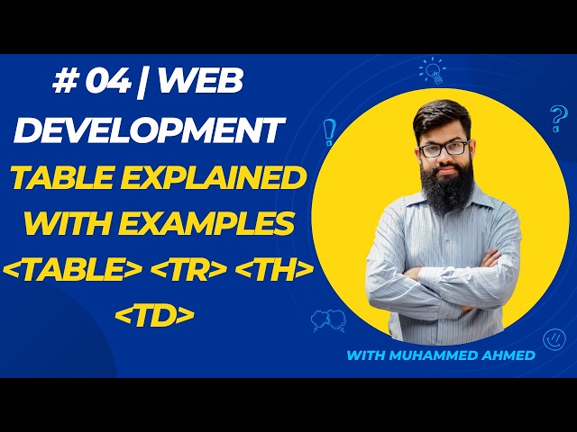 04 | HTML Table Explained with Examples | table tr th td | Urdu/Hindi