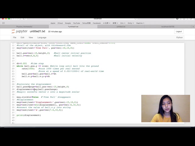 Projectile Simulation (VPython)