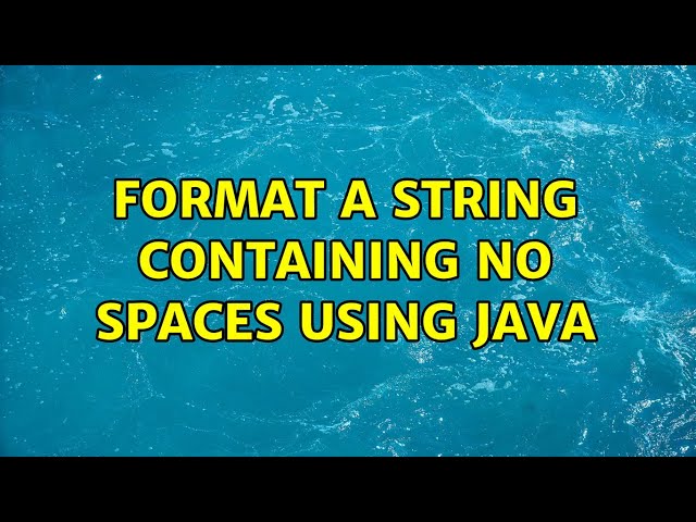 Format a string containing no spaces using java
