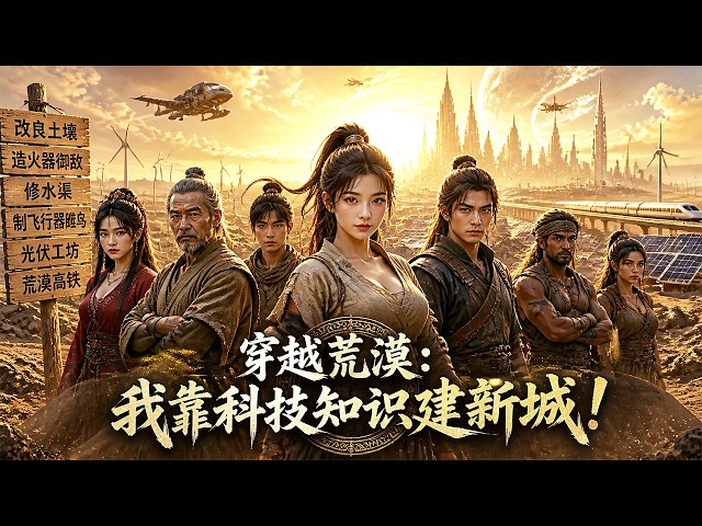 😍【漫剧全集】穿越成荒废绿洲的部落废主，开局盐碱绝境狼族欺压！我改良土地造火器，修水渠制飞行器，铺荒漠高铁建光伏工坊，把戈壁建成繁荣新城！