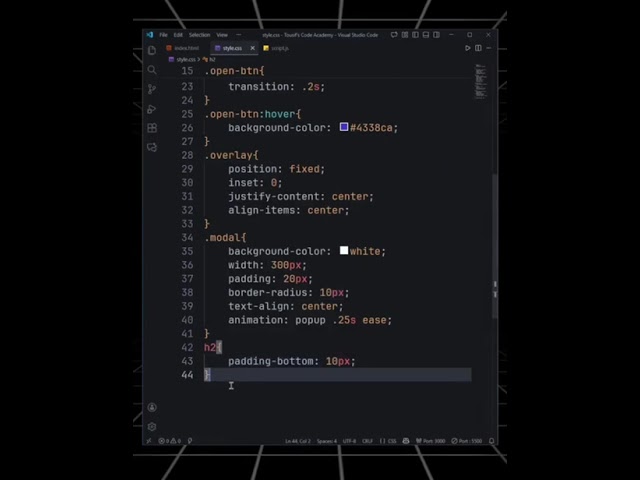 Create a Beautiful Popup Modal Using HTML, CSS & JavaScript