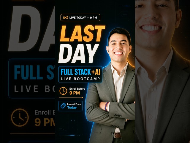 ⏰ LAST DAY to Enroll — Full Stack + AI Live Classes at a DISCOUNT! #fullstack