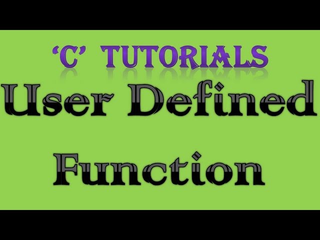 C programming Tutorial   34 User defined Function return