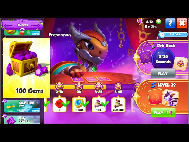 Got 100 gems in september 2026 Dragon oracle event | 3400 score in Oracle event