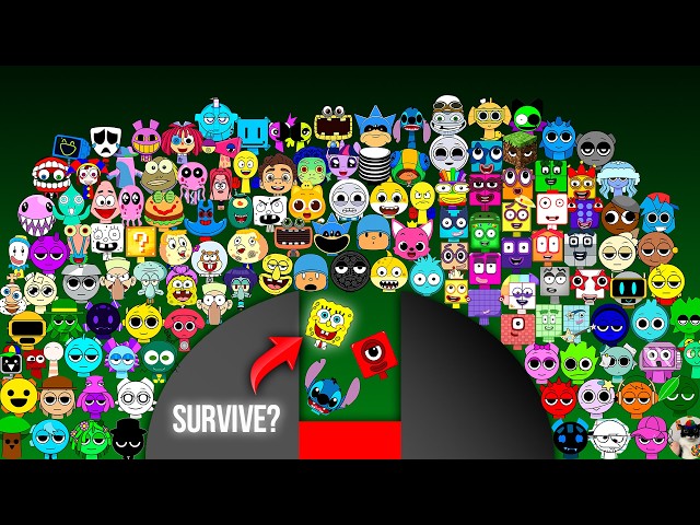 152 SPRUNKI VS SPONGEBOB VS NUMBERBLOCKS VS DIGITAL CIRCUS Marble Race