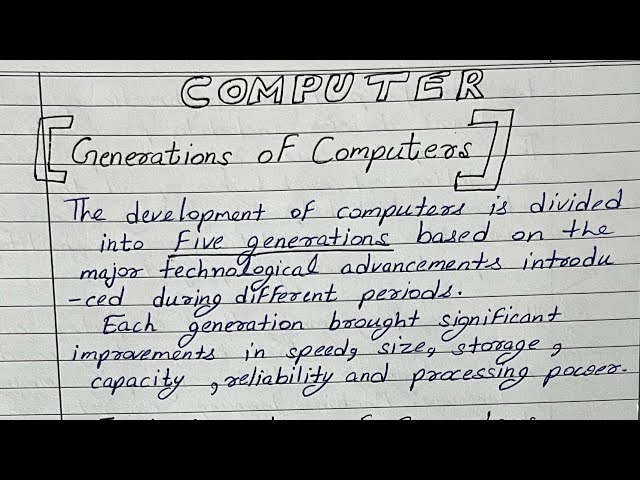     Generations of Computers (1st to 5th) Explained in Detail | Complete Notes for Exams