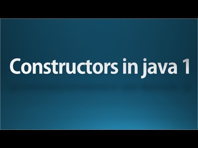 Java tutorial for beginners - 8 - Constructors 1