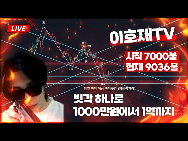 (비트코인 실시간방송)천만원으로 일억까지 15일차 14전 14승 0패  9036불 달성 이호재tv #비트코인 #비트코인실시간