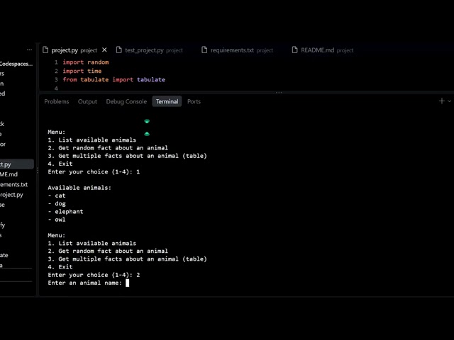 Final project Animal Facts cs50 python