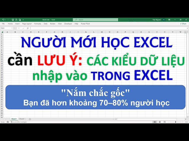 NGƯỜI MỚI HỌC EXCEL PHẢI HIỂU RÕ Dữ liệu nhập vào trong Excel - Học Excel cho người mới