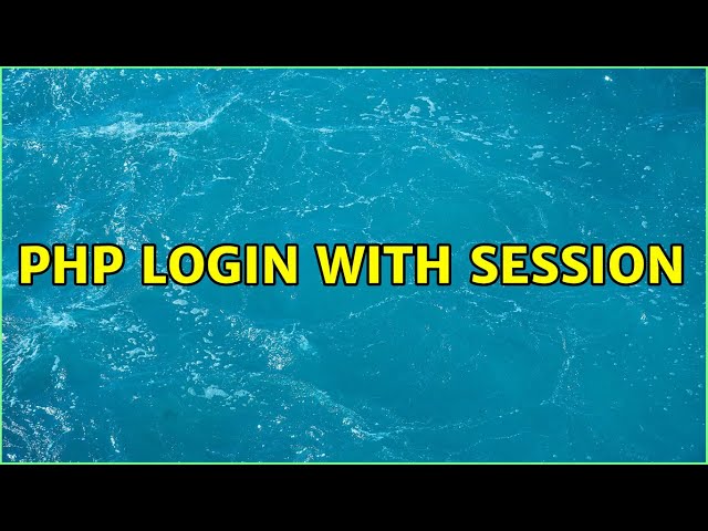 PHP login with session