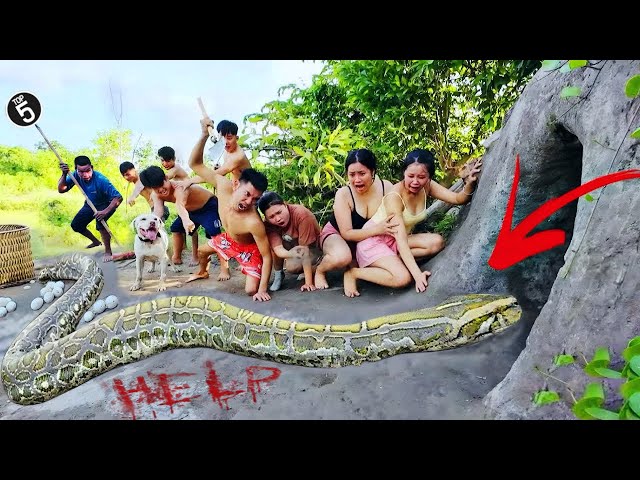 Top 5 Times Brave Hunters Rescued Ethnic Girl from Ferocious Giant Python in Mysterious Cave