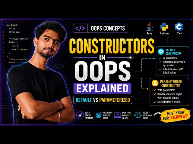 Constructors in OOPS Explained | Default vs Parameterized | OOPS Zero to Hero 25 | CodiXo