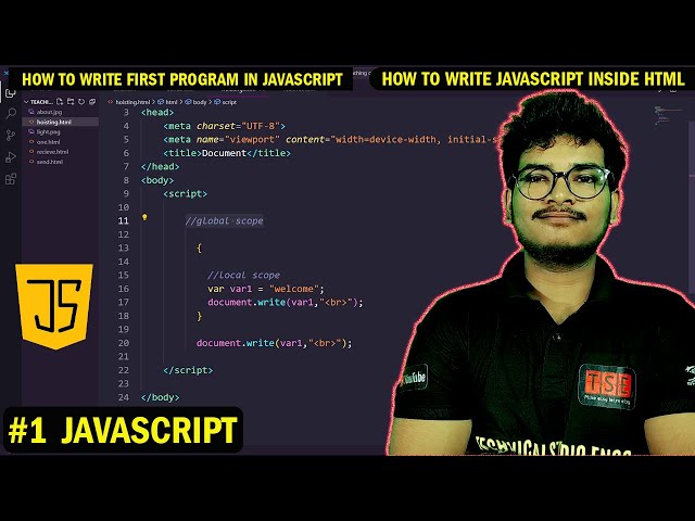 JavaScript #1 | JavaScript first program | How to implement javascript inside html || Deepak Sir