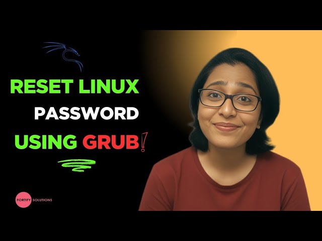 Reset Forgotten Linux Password (GRUB Method) — Kali Linux Lab