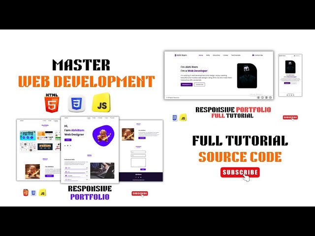 Master Frontend Web Development With 2 Real World Portfolios using html css js Beginners to Advanced