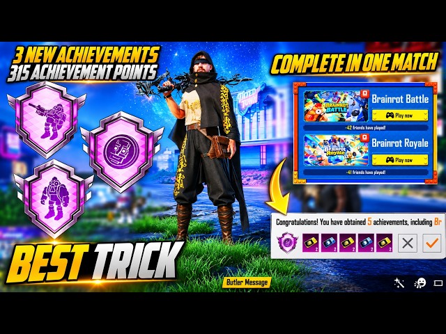 How To Complete In One Match The ( Brianrot 3 New Achievements ) Easy Tips And Tricks | PUBGM
