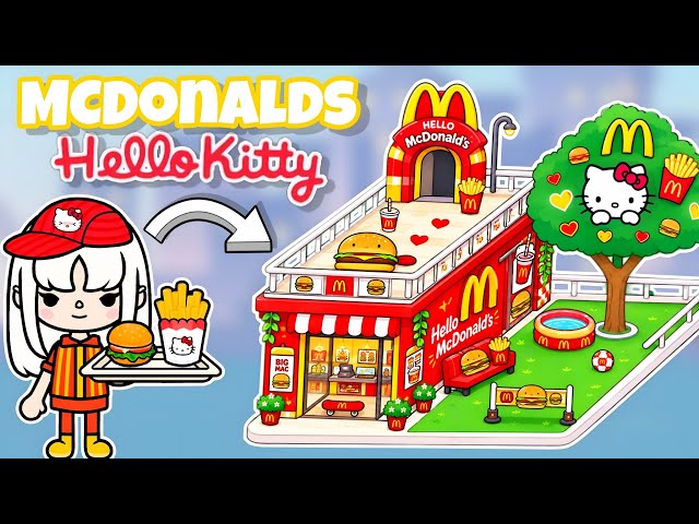 NEW UPDATE! 😱 Mcdonalds Hello Kitty FREE House Design 🎀🏡 | ALL FREE Items 📦 | Toca Boca World