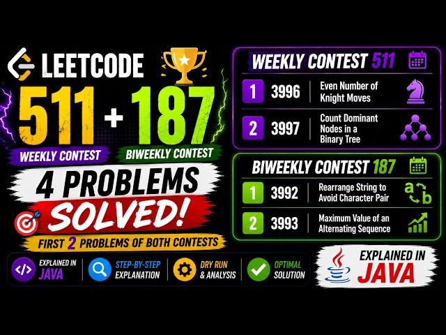 LeetCode Contest Solutions | Weekly 511 + Biweekly 187 (Java)