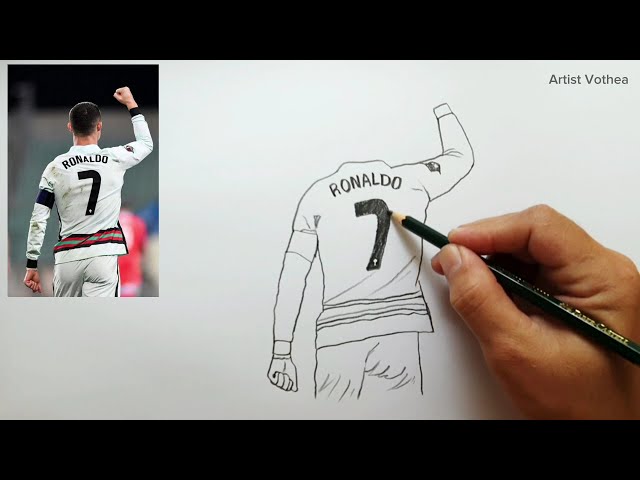 Cristiano Ronaldo Drawing Portrait // Easy Pencil Sketch Tutorial #cr7