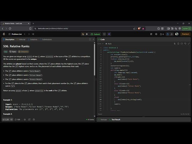 LeetCode 506 | Relative Ranks | Easy | C++ Solution | Sorting + Hash Map | Step-by-Step Explanation