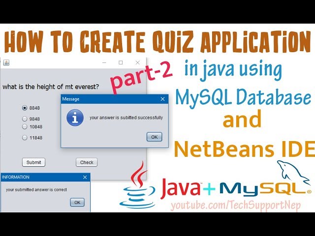 How to Create Quiz Application in Java Using MySQL Database? [Part-2] [With Source Code]