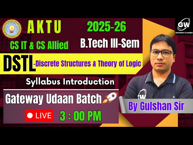 🟧DSTL – Discrete Structures & Theory of Logic | Discrete Mathematics | Udaan Batch 🚀IGateway Classes