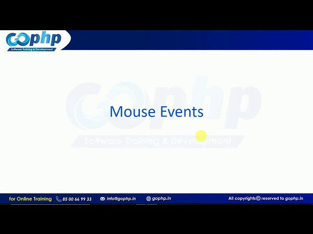32 - Mouse Events | Events in JavaScript | JavaScript Tutorial for Beginners