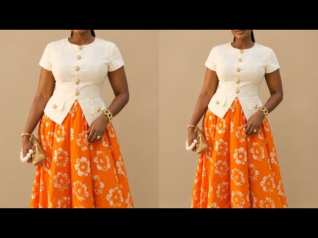 How to Cut and Sew this Stylish Fitted Waistcoat Blouse | Beginner’s Tutorial 