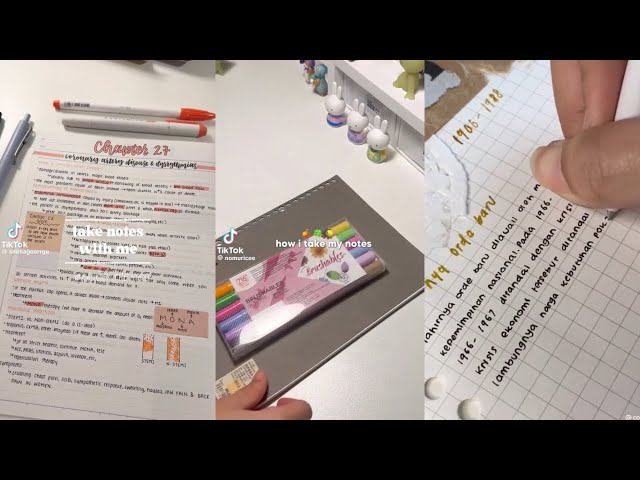 ASMR aesthetic notes // study with me // tiktok compilation #5 