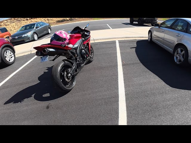 Picking up my daughter from school on a Yamaha R1