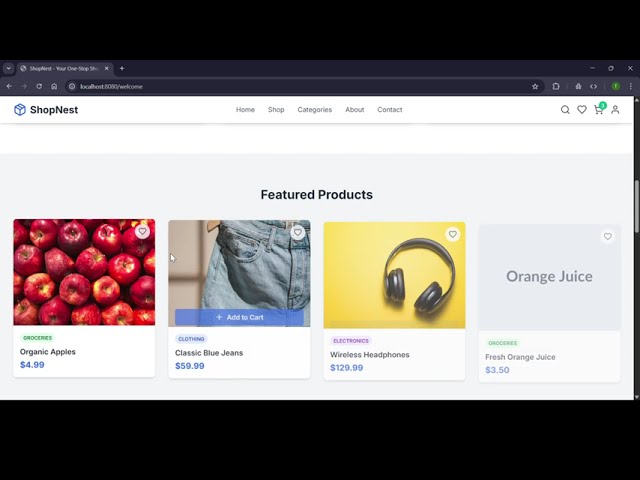 Spring Boot E-Commerce Website | Project Preview