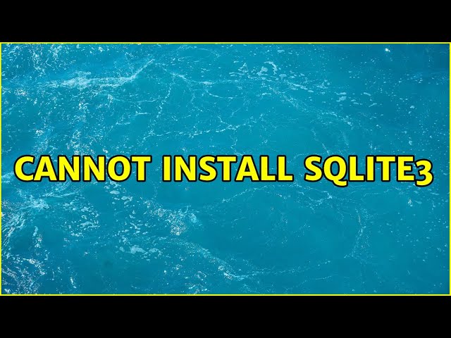 Cannot install sqlite3